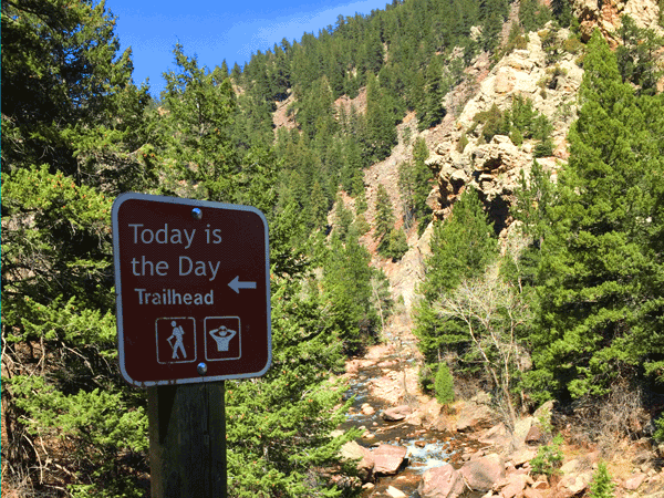 trail sign in mountains